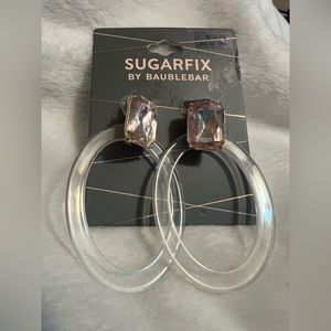 NEW Sugarfix Baublebar Resin Hoop Stone Earrings